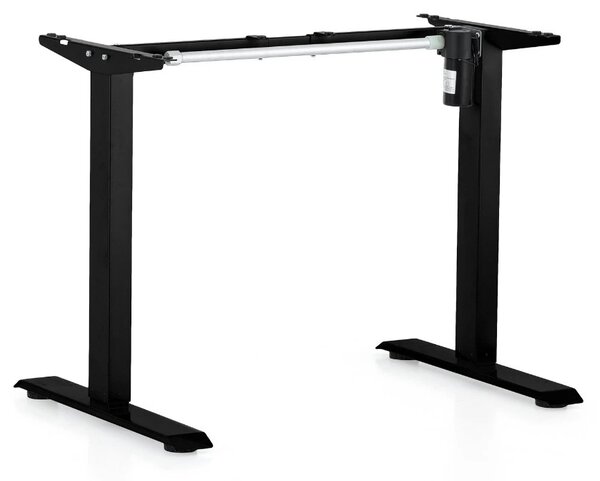 Výškově nastavitelný stůl OfficeTech B, 120 x 80 cm, černá podnož, světle šedá