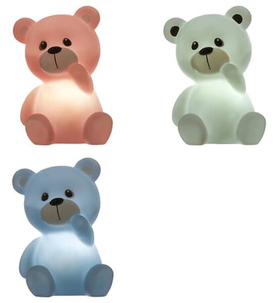LED dětské noční světlo TEDDY 10x13,5 cm - více barev Barva: Růžová