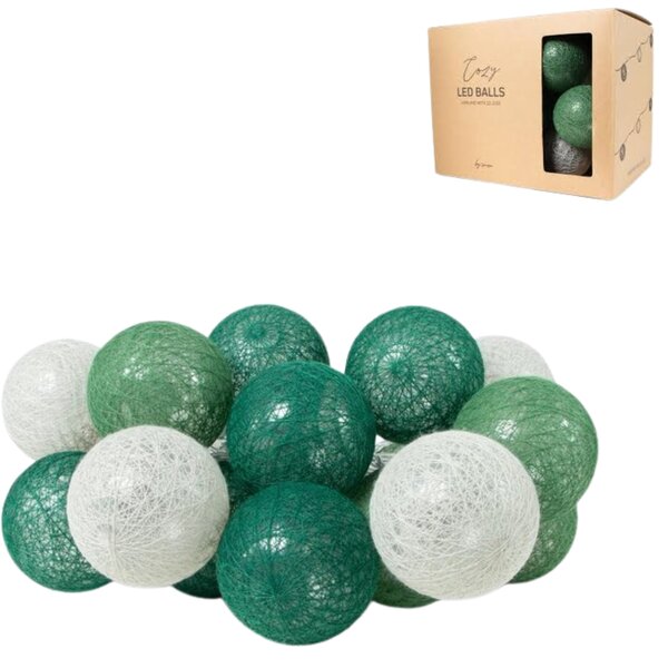LED světelný řetěz SENZA BALLS 315 cm zelený