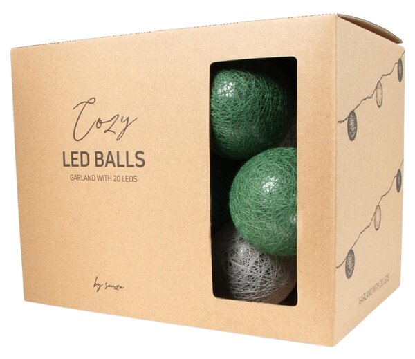 LED světelný řetěz SENZA BALLS 315 cm zelený