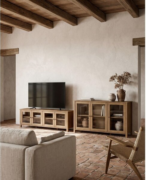 TV stolek z borovicového dřeva v přírodní barvě 150x50x40 cm Alessandra – Marckeric