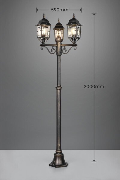 Trio T405960328 zahradní sloupek VOLTURNO E27