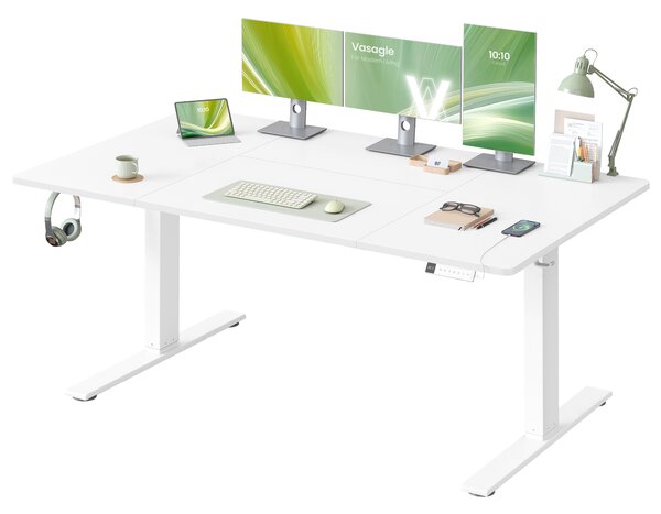 VASAGLE Výškově nastavitelný stůl elektrický 160 x 80 cm bílá