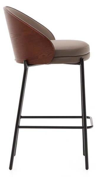 Hnědá barová židle (výška sedáku 65 cm) Eamy – Kave Home