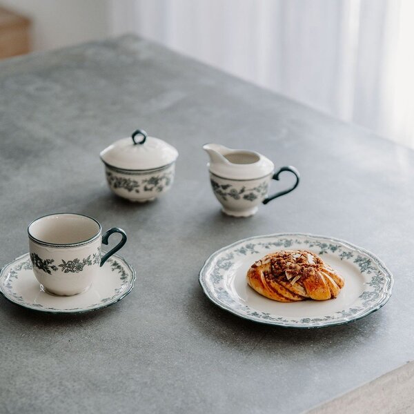 Zelený/slonovinový dezertní porcelánový talíř ø 21,5 cm Cyril – S|P Collection