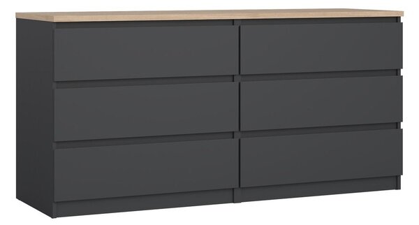 Tmavě šedá komoda 154x76x50 cm Naia – Tvilum