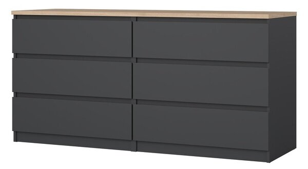 Tmavě šedá komoda 154x76x50 cm Naia – Tvilum