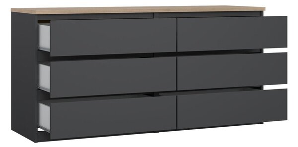 Tmavě šedá komoda 154x76x50 cm Naia – Tvilum
