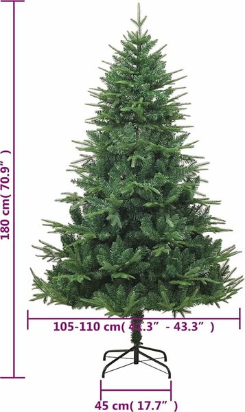 VidaXL Umělý vánoční stromek zelený PVC a PE [328489] Velikost: 120 x 70 cm