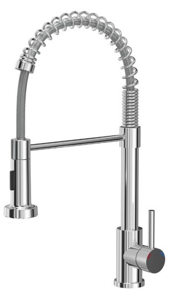 Kuchyňská dřezová baterie QUADRON SALMA NEW s pružinovou hadicí a sprchou chrom