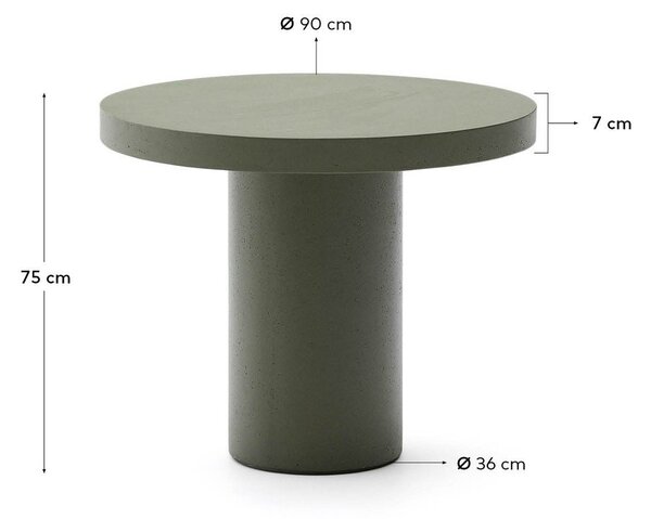 Betonový kulatý zahradní jídelní stůl ø 90 cm Aiguablava – Kave Home