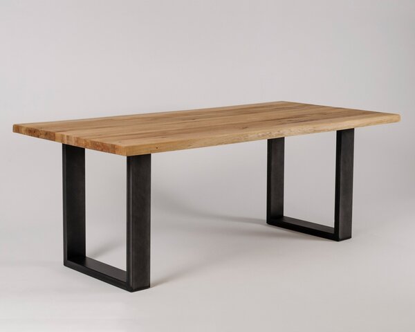 Havlíček truhlářství Jídelní dubový stůl Oren - podnož ocel, materiál dle výběru rozměr: 180x90 cm, barva podnože: ocel Ral 9005