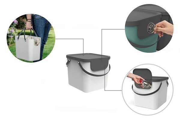 Odpadkový koš na tříděný odpad z recyklovaného plastu 40 l Albula - Rotho