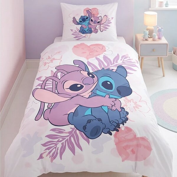Bavlněné ložní povlečení Lilo & Stitch – Nerozlučná dvojka Stitch a Angel - 100% bavlna - 70x90 cm + 140x200 cm