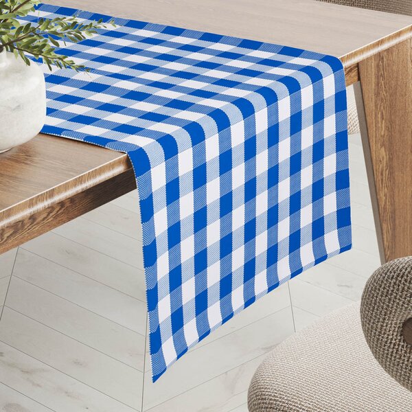 Biante Teflonový běhoun na stůl TF-070 Modro-bílá kostka 20x120 cm