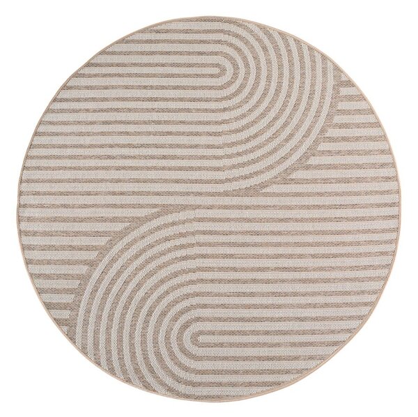 Béžový kulatý vnitřní a venkovní koberec ø 80 cm Desert 1301 – Ayyildiz Carpets