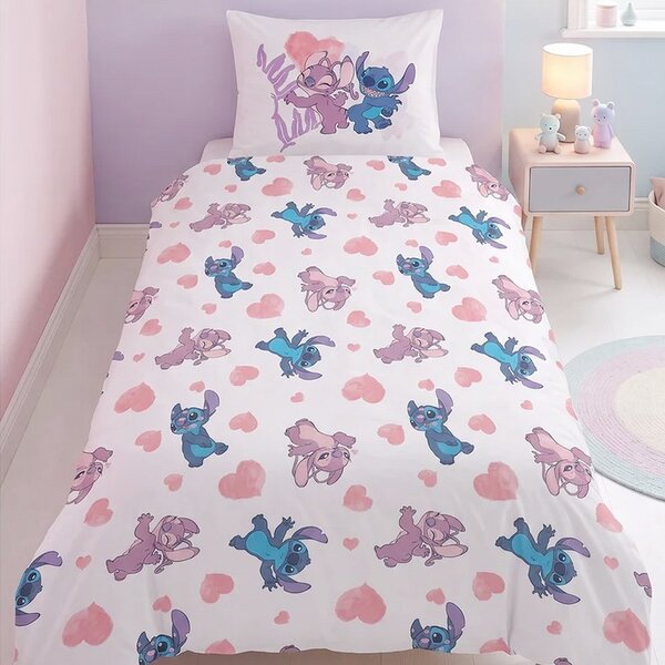 Bavlněné ložní povlečení Lilo & Stitch – Nerozlučná dvojka Stitch a Angel - 100% bavlna - 70x90 cm + 140x200 cm