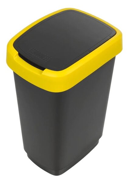 Černé odpadkové koše v sadě 3 ks na tříděný odpad z recyklovaného plastu 25 l Twist – Rotho
