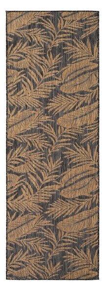 Černý/hnědý vnitřní a venkovní běhoun 80x250 cm Mira 1451 – Ayyildiz Carpets