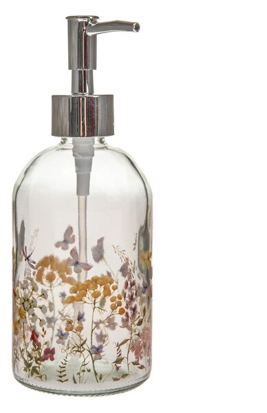 Skleněný dávkovač mýdla 390 ml Flowers – Dakls