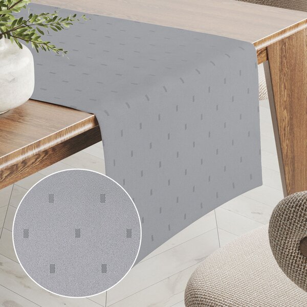 Biante Teflonový běhoun na stůl TF-080 Obdélníčky na šedém 20x120 cm