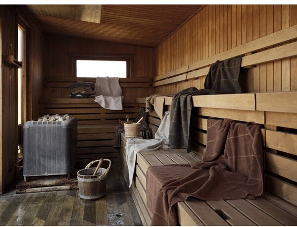 Taupe froté bavlněný ručník 50x100 cm Sauna – Zone