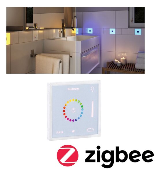 P 78423 LumiTiles příslušenství Smart Home Zigbee Square Touch Modul IP44 100x10mm bílá umělá hmota/hliník - PAULMANN