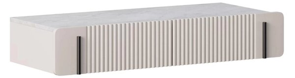 Závěsný toaletní stolek se zásuvkami Malmi 100 cm - kašmír / crema bianca / černý