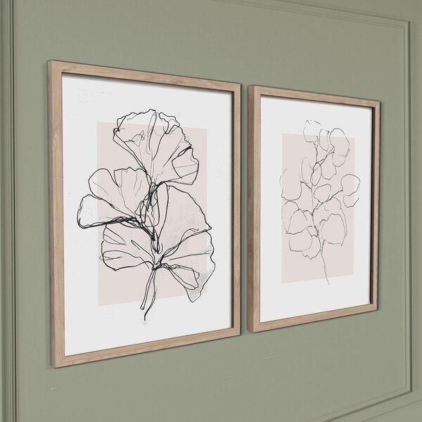 Tištěné obrazy v sadě 2 ks s rámem 30x40 cm Floral Set – Styler