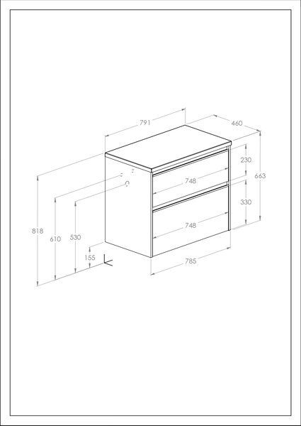 Roca Gap Pro skříňka 78.5x46x66.3 cm pod umyvadlo závěsná bílá A857898806