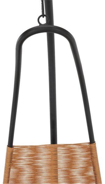 KONDELA Závěsné křeslo, černá/hnědá, BUNGY