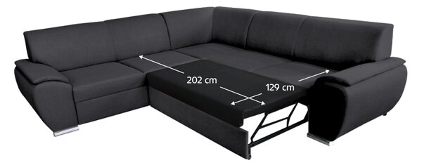 KONDELA Sedací souprava, tmavě šedá látka, levá, AMILA ROH