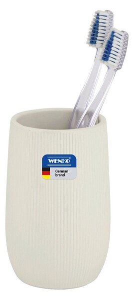 Krémový keramický kelímek na zubní kartáčky Fablo – Wenko