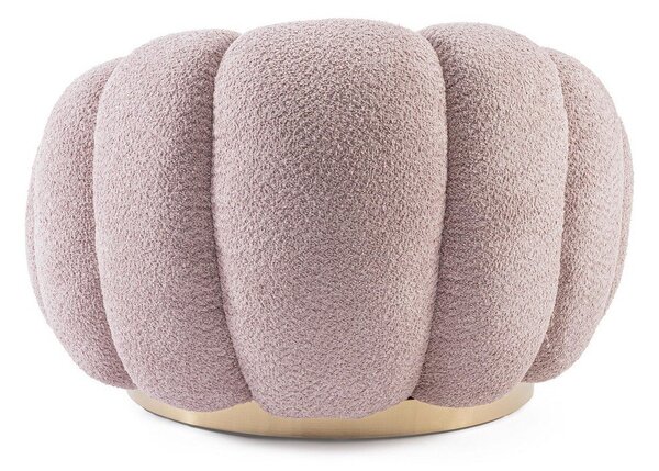 Růžové otočné křeslo z textilie bouclé Florel – Bizzotto