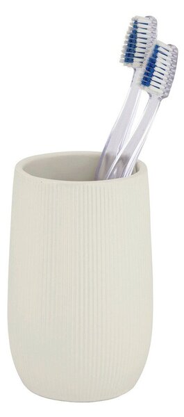 Krémový keramický kelímek na zubní kartáčky Fablo – Wenko