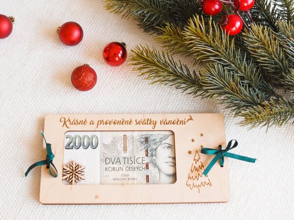 ČistéDřevo Vánoční kapsa na peníze Zvolte variantu: Krásné svátky