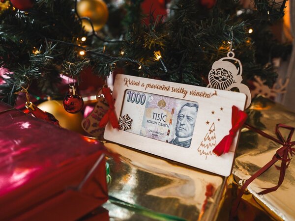 ČistéDřevo Vánoční kapsa na peníze Zvolte variantu: Krásné svátky