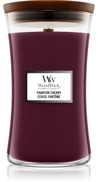 Woodwick Phantom Cherry vonná svíčka s dřevěným knotem 609.5 g