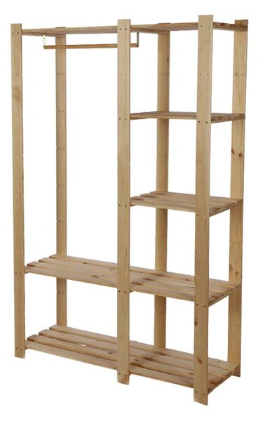 ATMOWOOD Dřevěný šatníkový regál 170 x 110 x 38 cm