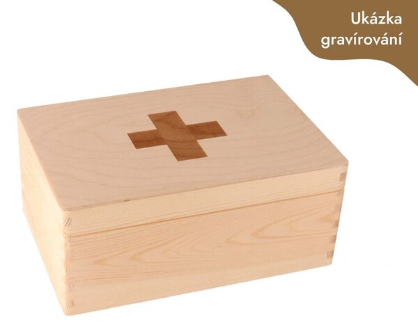 ČistéDřevo Dřevěný box s víkem 30 x 20 x 14 cm bez rukojeti