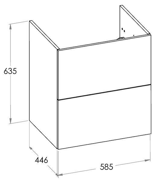 Roca Ella skříňka 58.5x44.6x63.5 cm pod umyvadlo závěsná zelená A857769534