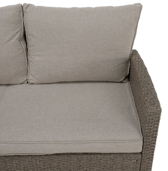 KONDELA Zahradní ratanový set, šedá/béžová, ADIN