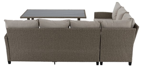 KONDELA Zahradní ratanový set, šedá/béžová, ADIN