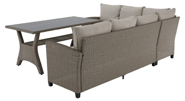 KONDELA Zahradní ratanový set, šedá/béžová, ADIN