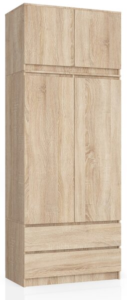 Ak furniture Šatní skříň s nástavcem Star 90 cm dub sonoma