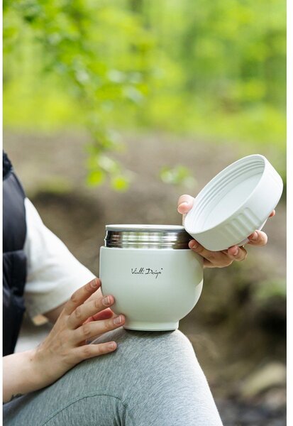 Bílá termoska na jídlo z nerezové oceli 680 ml Fuori – Vialli Design