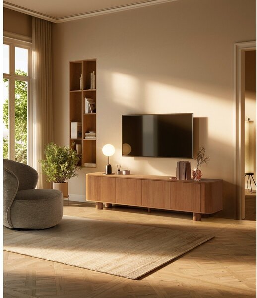 TV stolek v dekoru dubu v přírodní barvě 180x50,5x40 cm Padoc – MOME
