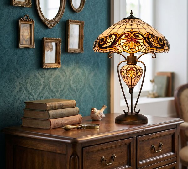 Stolní lampa Tiffany - Ø 46*76 cm - Clayre & Eef