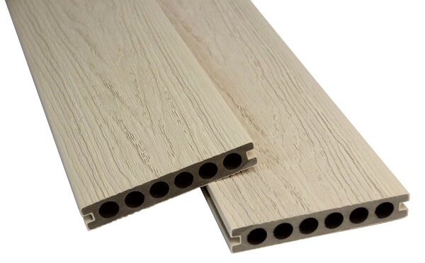 WPC Terasová prkna světlá 2200x138x23 mm, Koextruze