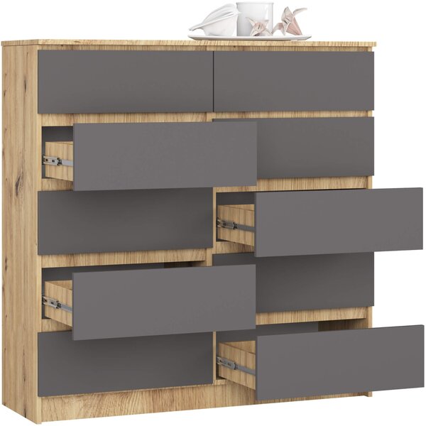 Ak furniture Komoda Kuba 120 cm dub artisan/grafitová